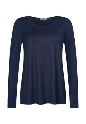 Blau:  Lässiges Longsleeve aus Viskose (LENZING™ ECOVERO™) Mix für Damen [17407]