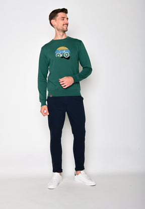 Grün:  Gemütliches Sweatshirt aus Bio-Baumwolle für Herren [17409]
