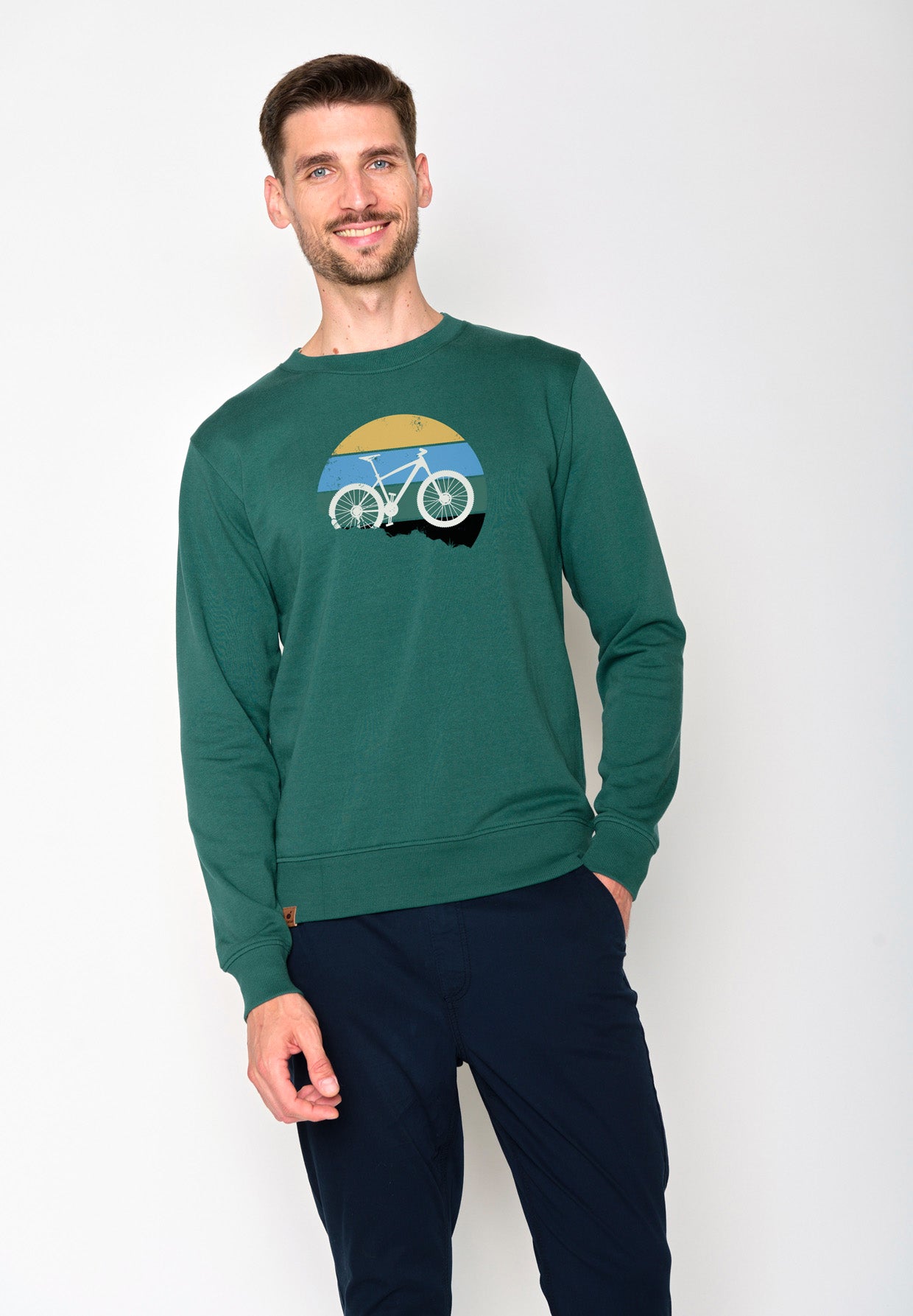 Jungle Green: Gemütliches Sweatshirt aus Bio-Baumwolle für Herren [17410]