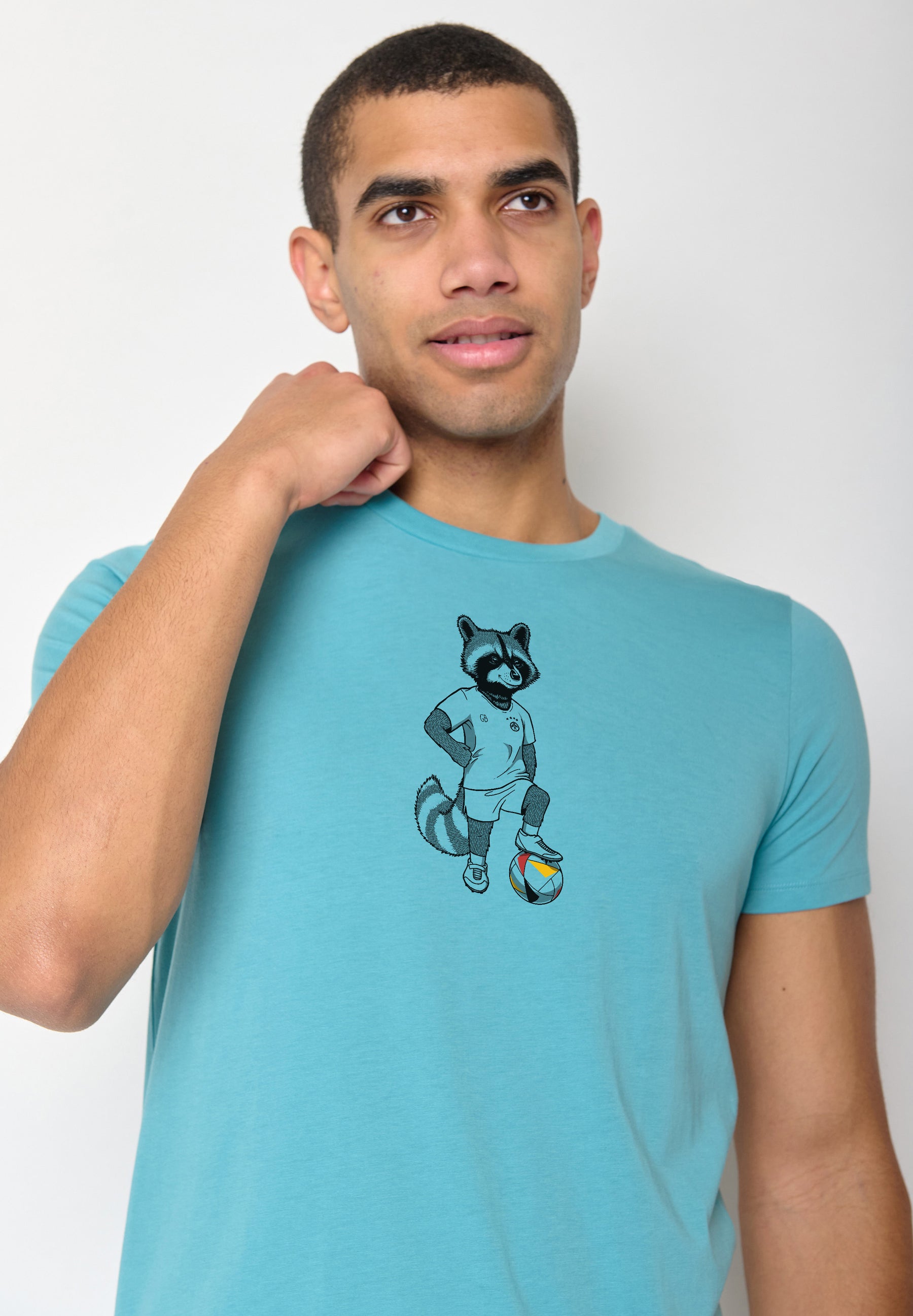 Blau:  Sportliches T-Shirt aus Bio-Baumwolle für Herren [17455]