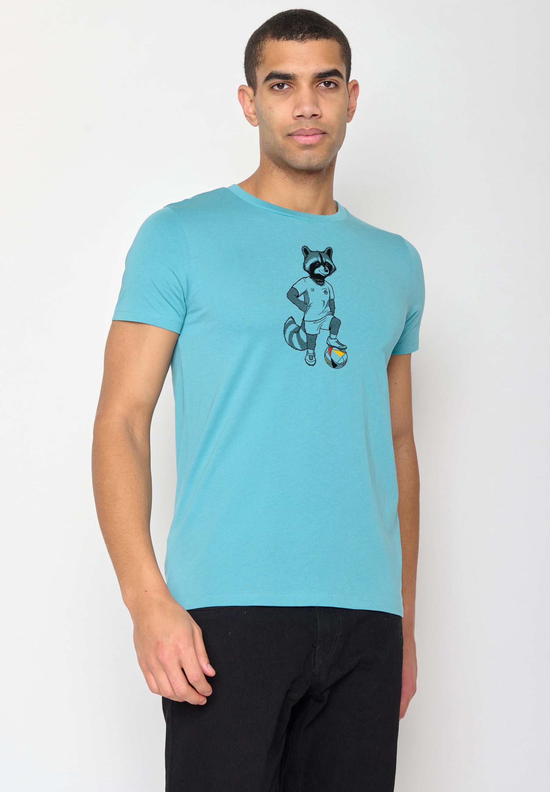 Blau:  Sportliches T-Shirt aus Bio-Baumwolle für Herren [17457]