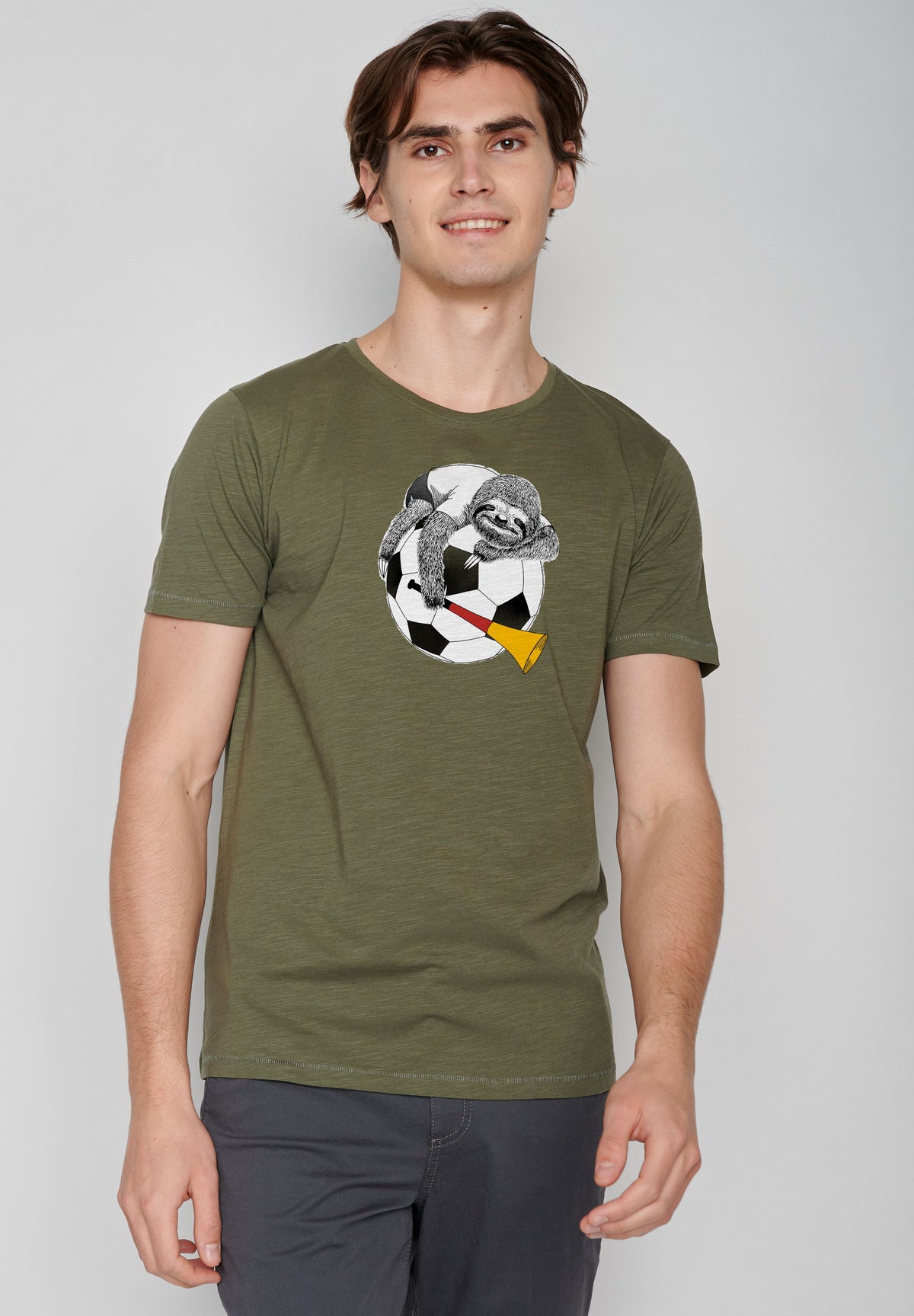 Grün:  Lässiges T-Shirt aus Bio-Baumwolle für Herren [17467]