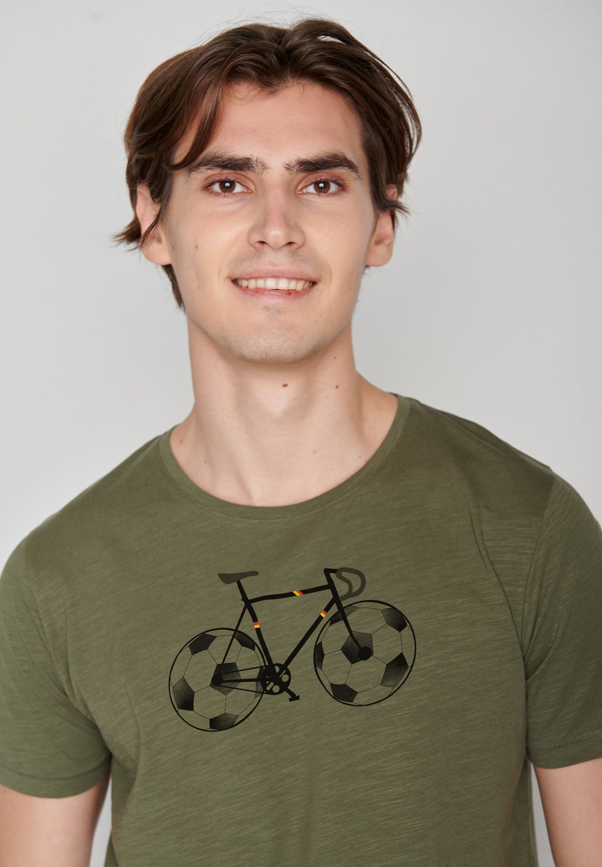 Grün:  Lässiges T-Shirt aus Bio-Baumwolle für Herren [17475]