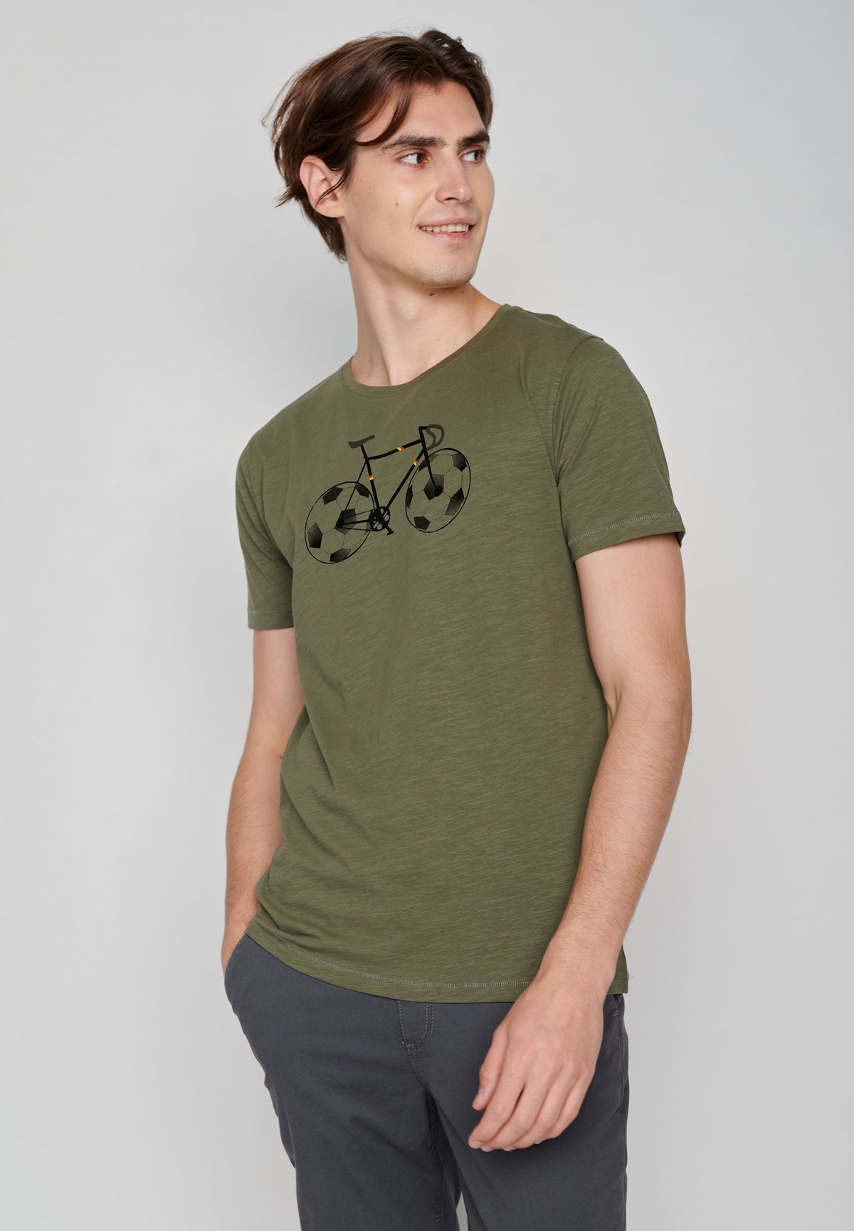 Grün:  Lässiges T-Shirt aus Bio-Baumwolle für Herren [17477]