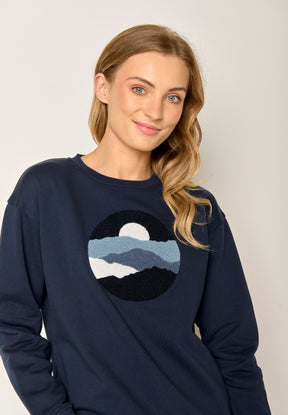 Navy: Gemütliches Sweatshirt aus Bio-Baumwolle für Damen [17479]