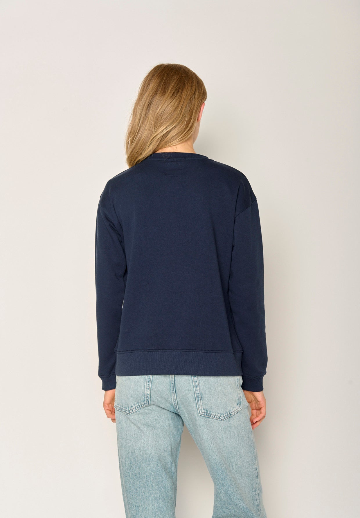 Navy: Gemütliches Sweatshirt aus Bio-Baumwolle für Damen [17481]