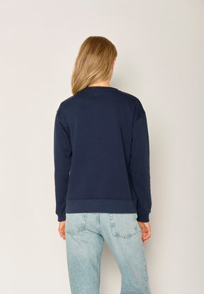 Navy: Gemütliches Sweatshirt aus Bio-Baumwolle für Damen [17481]
