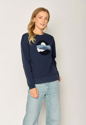 Blau:  Gemütliches Sweatshirt aus Bio-Baumwolle für Damen [17483]