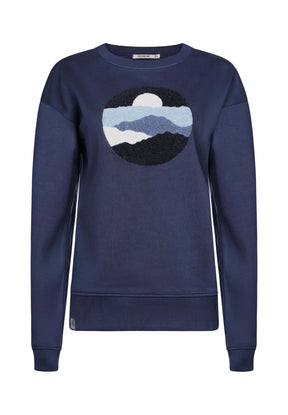 Blau:  Gemütliches Sweatshirt aus Bio-Baumwolle für Damen [17485]