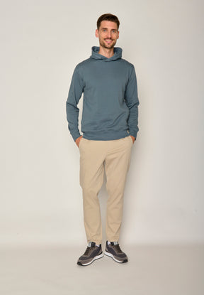 Vintage Blue: Kuschliger Hoodie aus Bio-Baumwolle für Herren [17490]