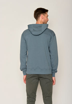 Vintage Blue: Gemütlicher Hoodie aus Bio-Baumwolle für Herren [17495]