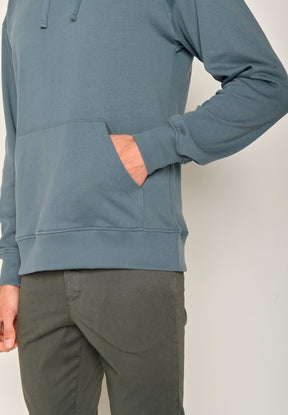 Vintage Blue: Gemütlicher Hoodie aus Bio-Baumwolle für Herren [17496]