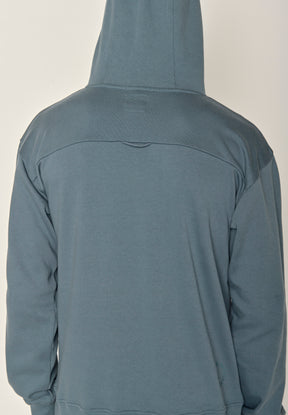 Vintage Blue: Gemütlicher Hoodie aus Bio-Baumwolle für Herren [17498]