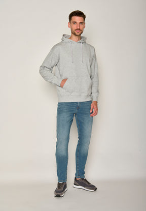 Heather Grey: Gemütlicher Hoodie aus Bio-Baumwolle für Herren [17507]