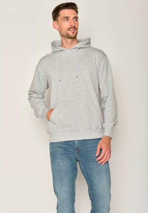 Heather Grey: Gemütlicher Hoodie aus Bio-Baumwolle für Herren [17508]