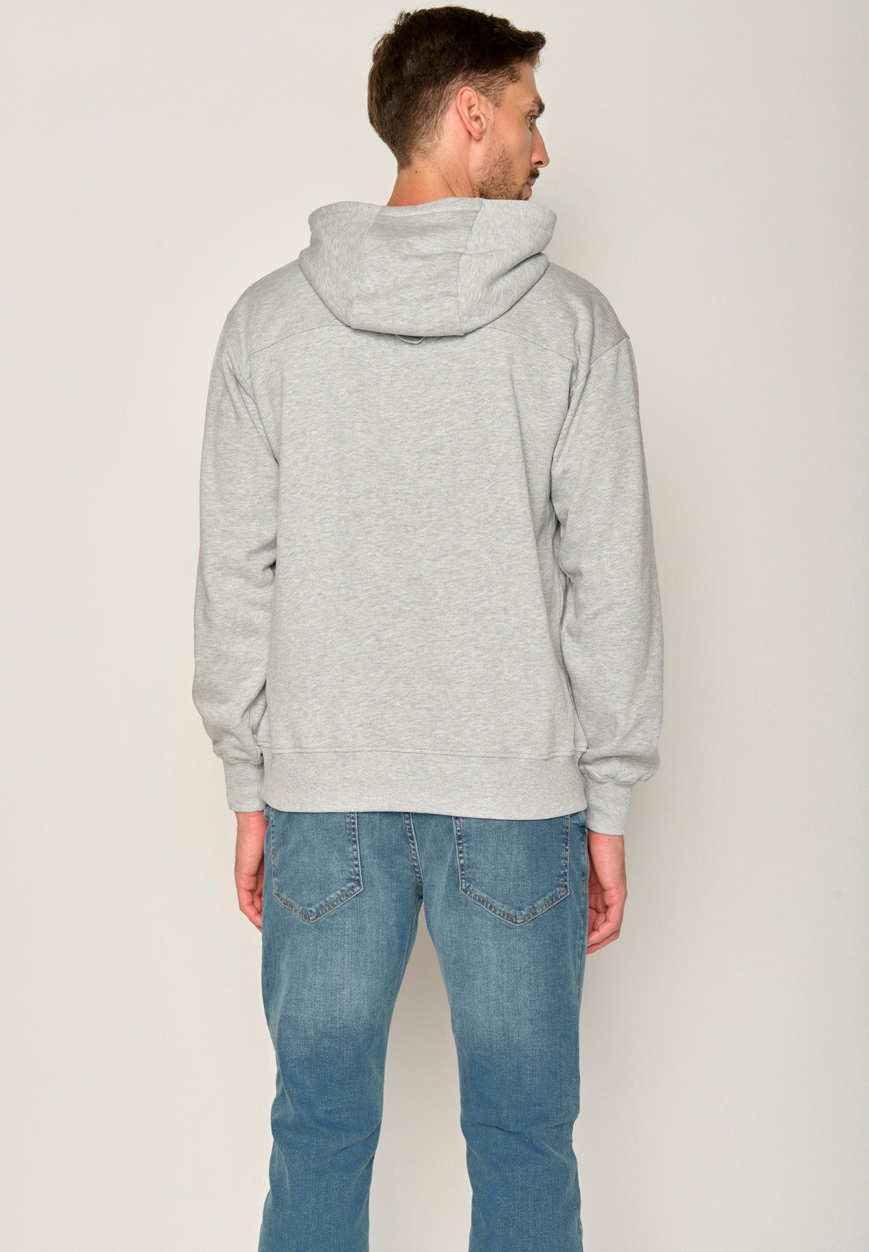 Heather Grey: Gemütlicher Hoodie aus Bio-Baumwolle für Herren [17509]