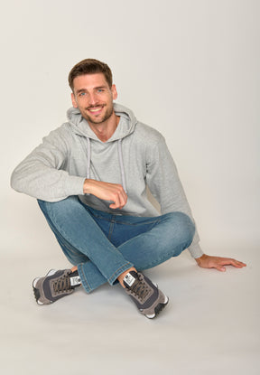 Heather Grey: Gemütlicher Hoodie aus Bio-Baumwolle für Herren [17511]