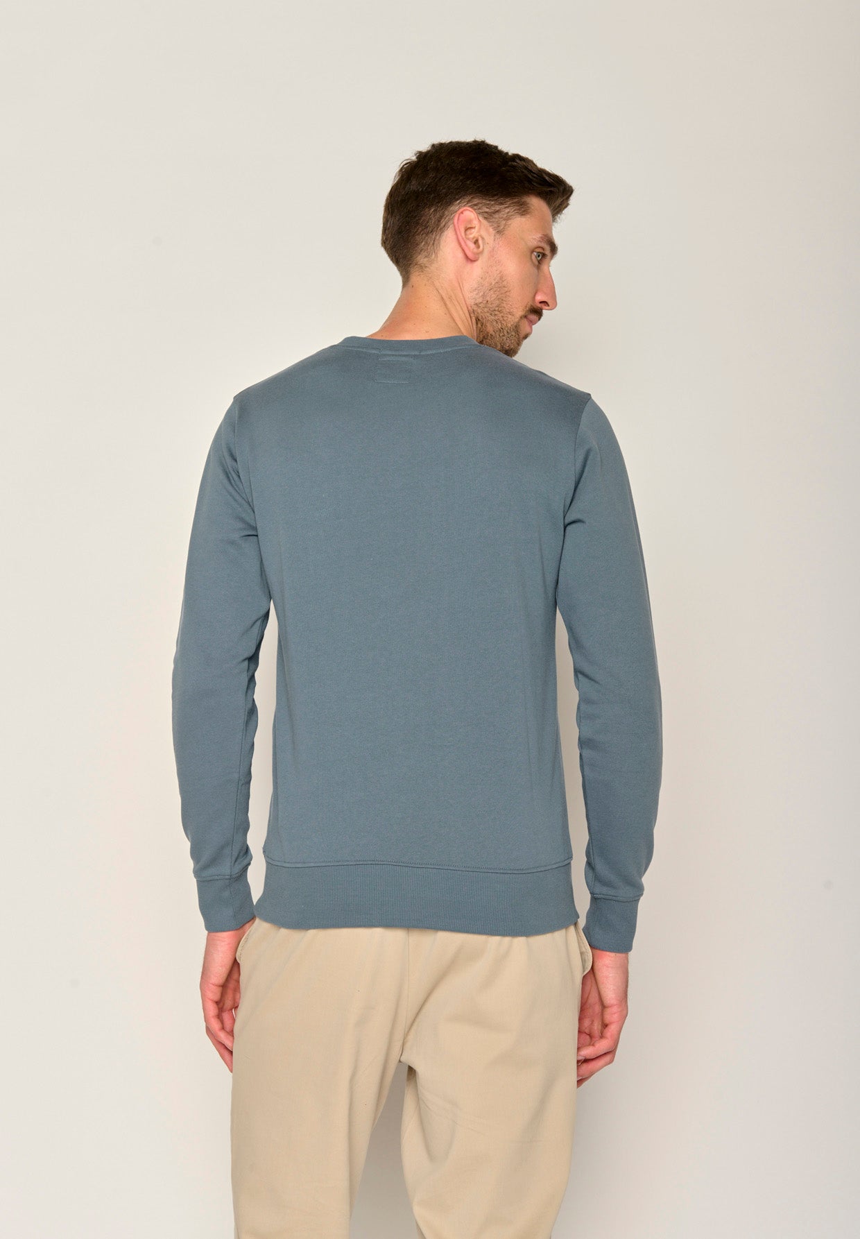 Blau:  Gemütliches Sweatshirt aus Bio-Baumwolle für Herren [17516]