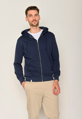 Blau:  Sportliche Zipjacke aus Bio-Baumwolle für Herren [17519]
