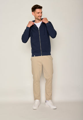 Blau:  Sportliche Zipjacke aus Bio-Baumwolle für Herren [17521]