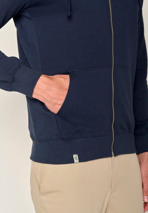 Blau:  Sportliche Zipjacke aus Bio-Baumwolle für Herren [17523]
