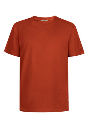 Clay Red: Lässiges Oversize-T-Shirt aus Bio-Baumwolle für Herren [17537]
