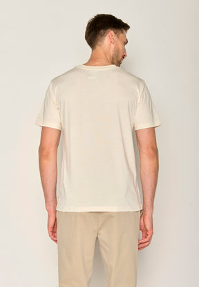 Creme White: Lässiges T-Shirt aus Bio-Baumwolle für Herren [17548]