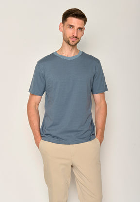 Ocean Stripes: Lässiges Oversize-T-Shirt aus Bio-Baumwolle für Herren [17559]