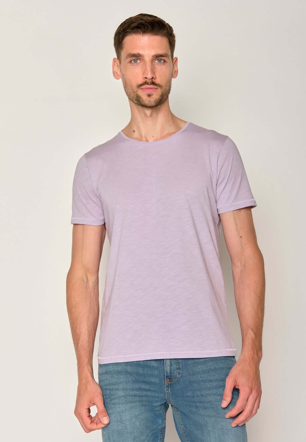 Lila:  Lässiges T-Shirt aus Bio-Baumwolle für Herren [17565]