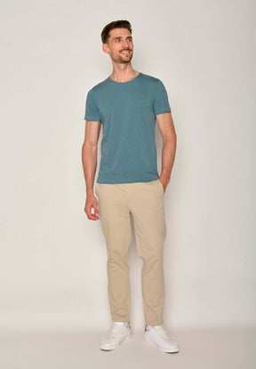 Blau:  Lässiges T-Shirt aus Bio-Baumwolle für Herren [17575]
