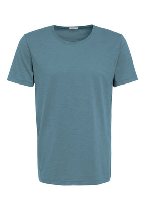 Blau:  Lässiges T-Shirt aus Bio-Baumwolle für Herren [17576]
