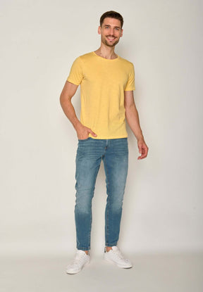Gelb:  Lässiges T-Shirt aus Bio-Baumwolle für Herren [17578]