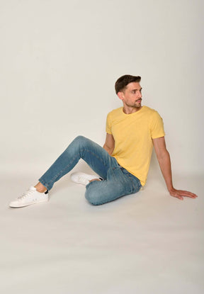 Gelb:  Lässiges T-Shirt aus Bio-Baumwolle für Herren [17580]