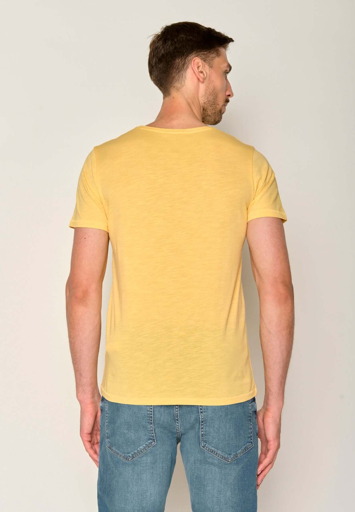 Gelb:  Lässiges T-Shirt aus Bio-Baumwolle für Herren [17581]