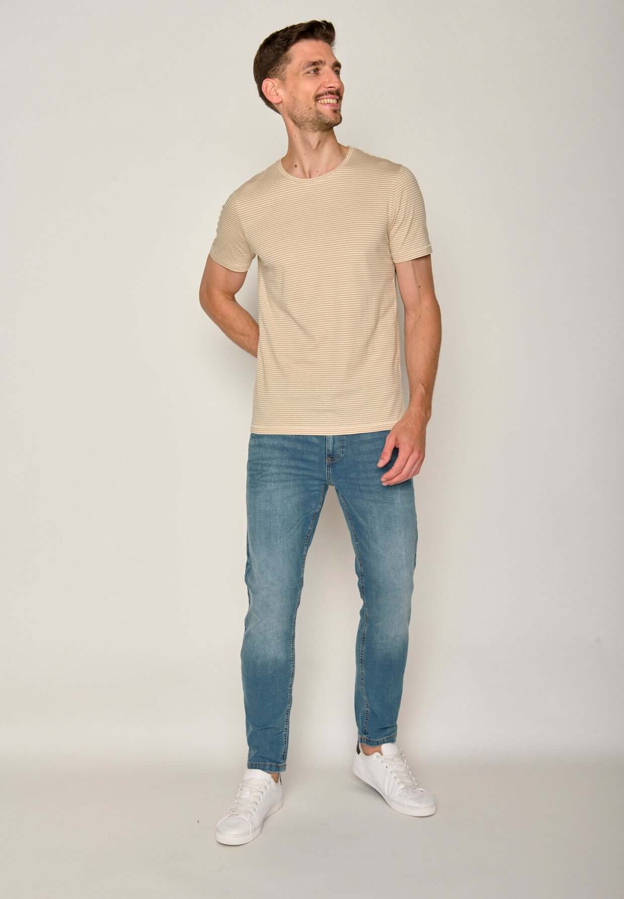 Gelb:  Lässiges T-Shirt aus Bio-Baumwolle für Herren [17584]
