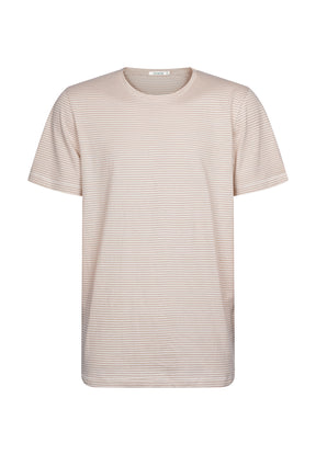 Beige Stripes: Sportliches T-Shirt aus Bio-Baumwolle für Herren [17588]