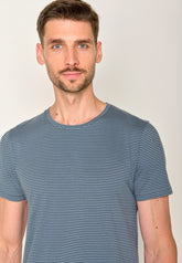 Blau:  Lässiges T-Shirt aus Bio-Baumwolle für Herren [17589]