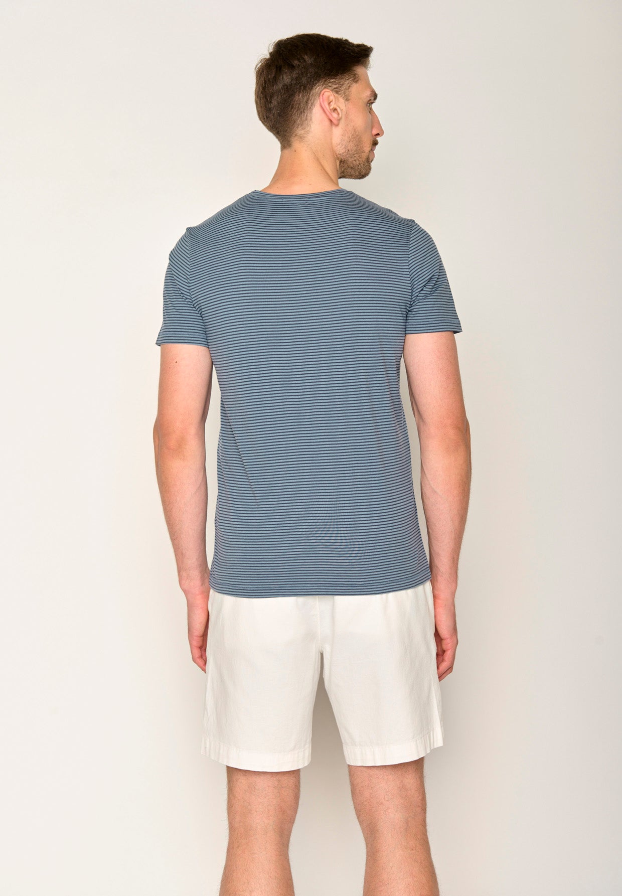 Blau:  Lässiges T-Shirt aus Bio-Baumwolle für Herren [17591]