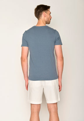 Blau:  Lässiges T-Shirt aus Bio-Baumwolle für Herren [17591]