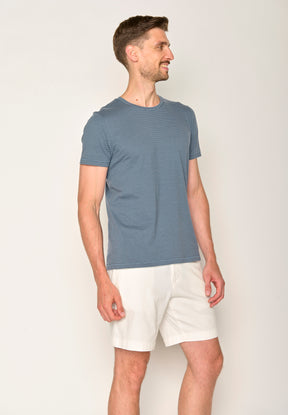 Blau:  Lässiges T-Shirt aus Bio-Baumwolle für Herren [17592]