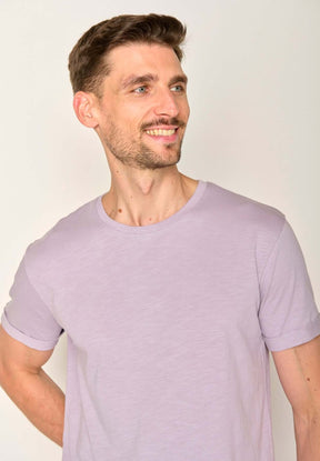 Lila:  Lässiges T-Shirt aus Bio-Baumwoll Mix für Herren [17606]