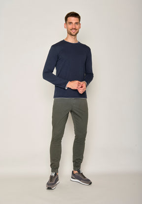 Blau:  Elegantes Longsleeve aus Bio-Baumwolle für Herren [17614]