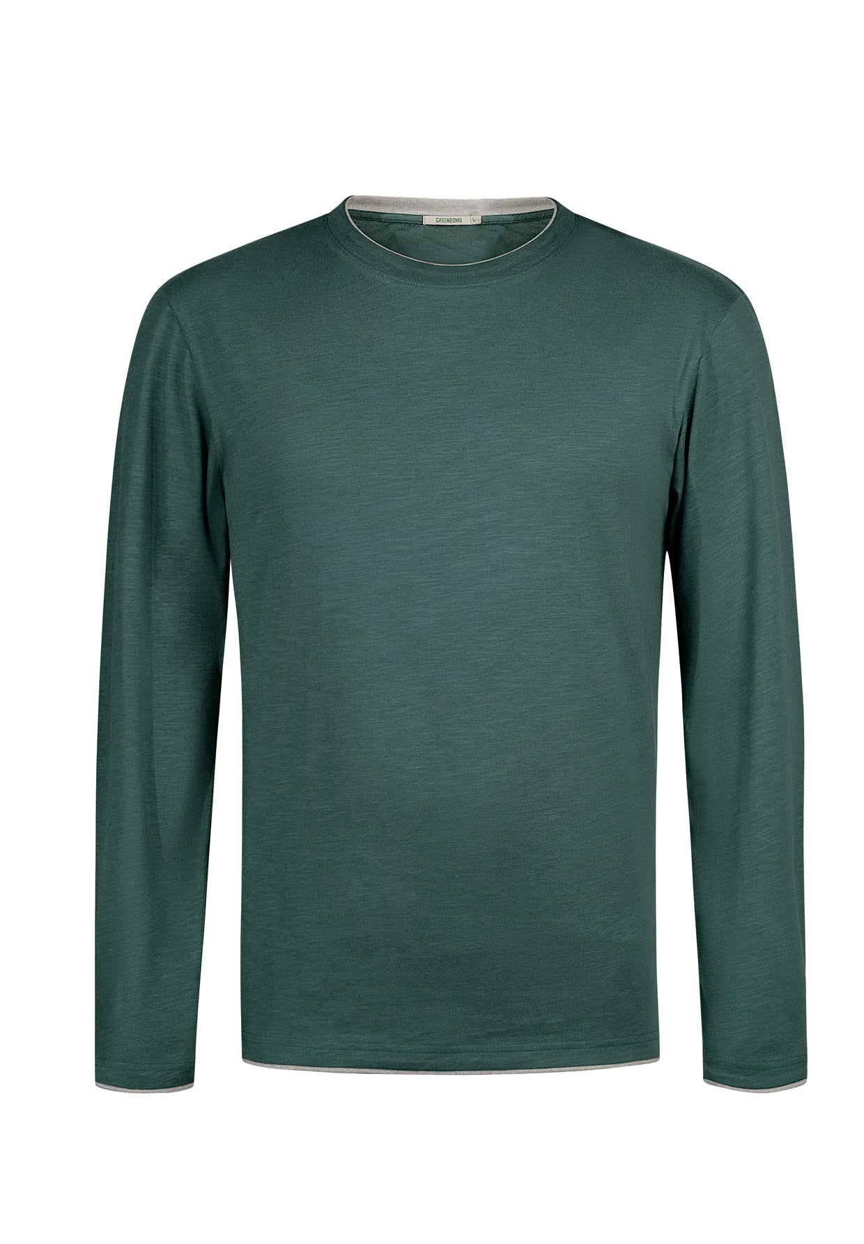 Grün:  Elegantes Longsleeve aus Bio-Baumwolle für Herren [17624]