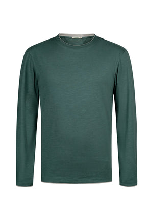 Grün:  Elegantes Longsleeve aus Bio-Baumwolle für Herren [17624]