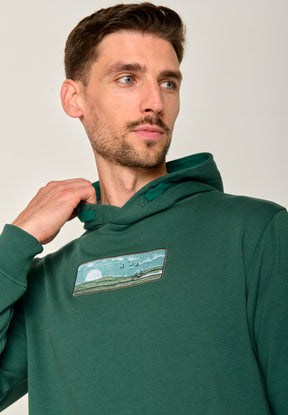 Jungle Green: Kuschliger Hoodie aus Bio-Baumwolle für Herren [17625]