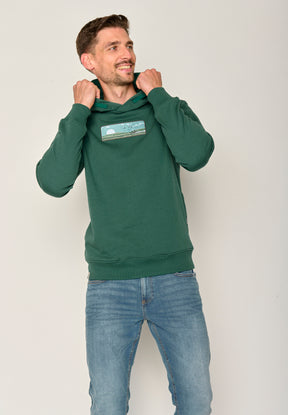 Grün:  Kuschliger Hoodie aus Bio-Baumwolle für Herren [17626]