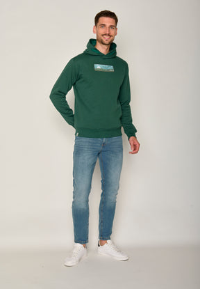Jungle Green: Kuschliger Hoodie aus Bio-Baumwolle für Herren [17627]