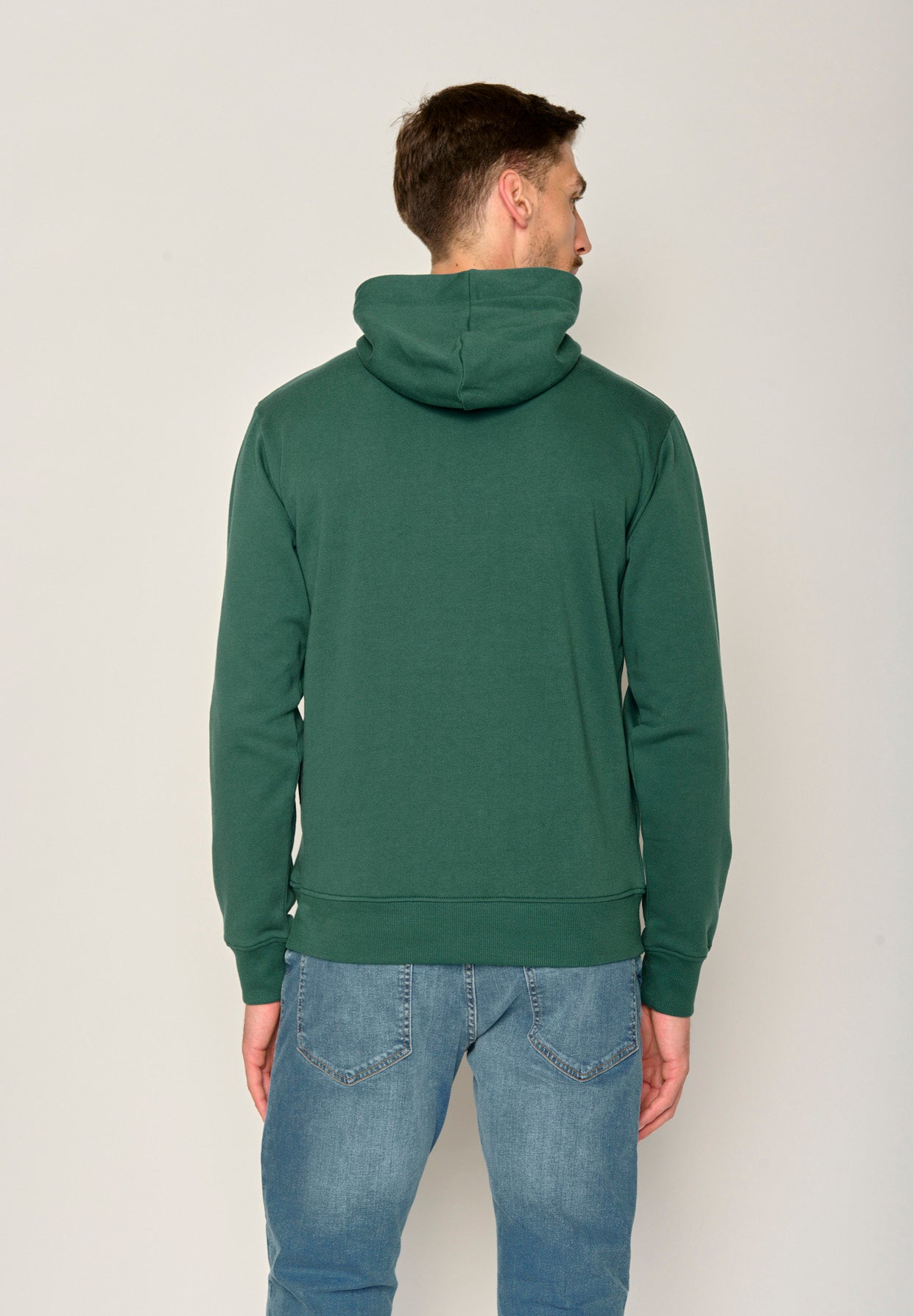 Jungle Green: Kuschliger Hoodie aus Bio-Baumwolle für Herren [17629]