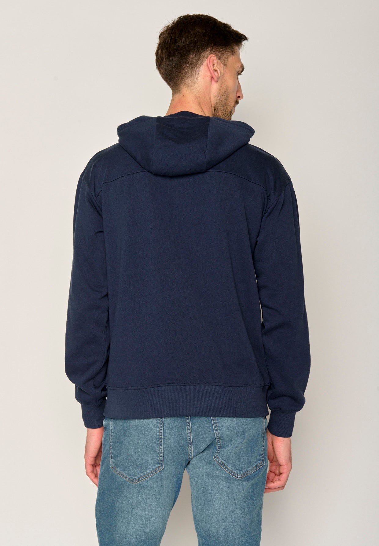 Navy: Gemütlicher Hoodie aus Bio-Baumwolle für Herren [17635]