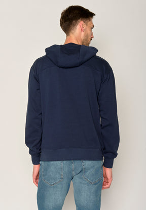 Navy: Gemütlicher Hoodie aus Bio-Baumwolle für Herren [17635]